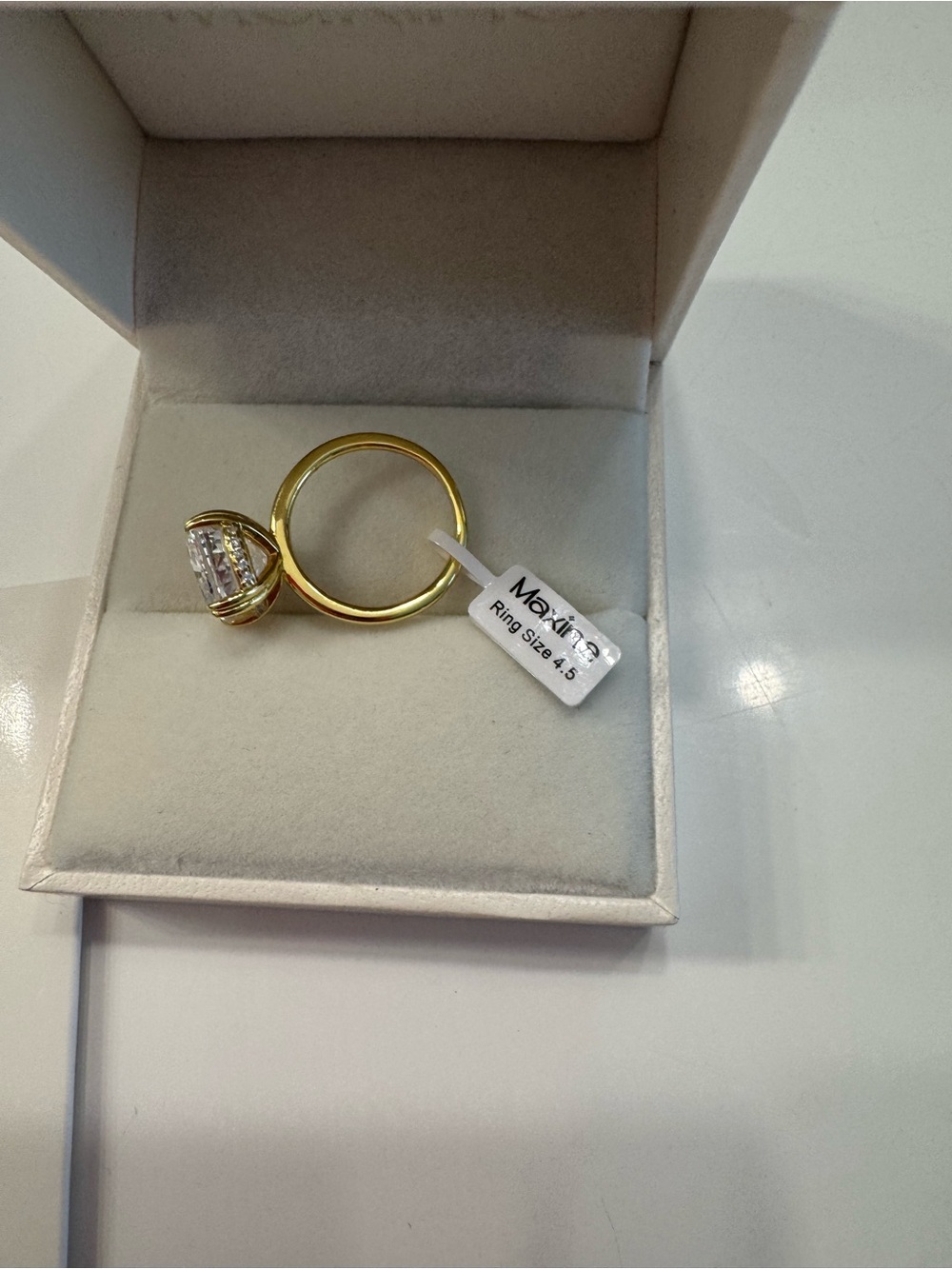 4 carat Moissanite and Gold Ring - Picture 4 of 7